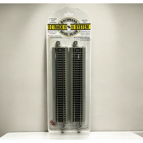 NEW Bachmann 44511 EZ-Track 9" Straight Nickel Rails 4 Pieces HO Scale - Picture 1 of 5